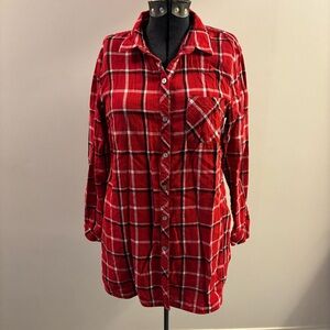 ❤️J.Jill❤️ Red Plaid Tunic